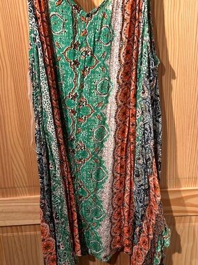 Green & Orange Bohemian Maxi Dress